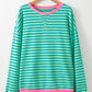 Oversized Contrast Trim Pullover Sweatshirt