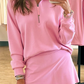 Half Zip Sporty Pullover Mini Skirt 2pcs Outfit