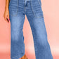 Cropped High Rise Wide Leg Jeans