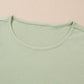 Smoke Green Textured Tank Top and Drawstring High Waist Pants Set