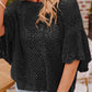 Pointelle Knit Scallop Edge Top