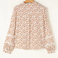 Lace Detail Floral Puff Sleeve Fall Shirt