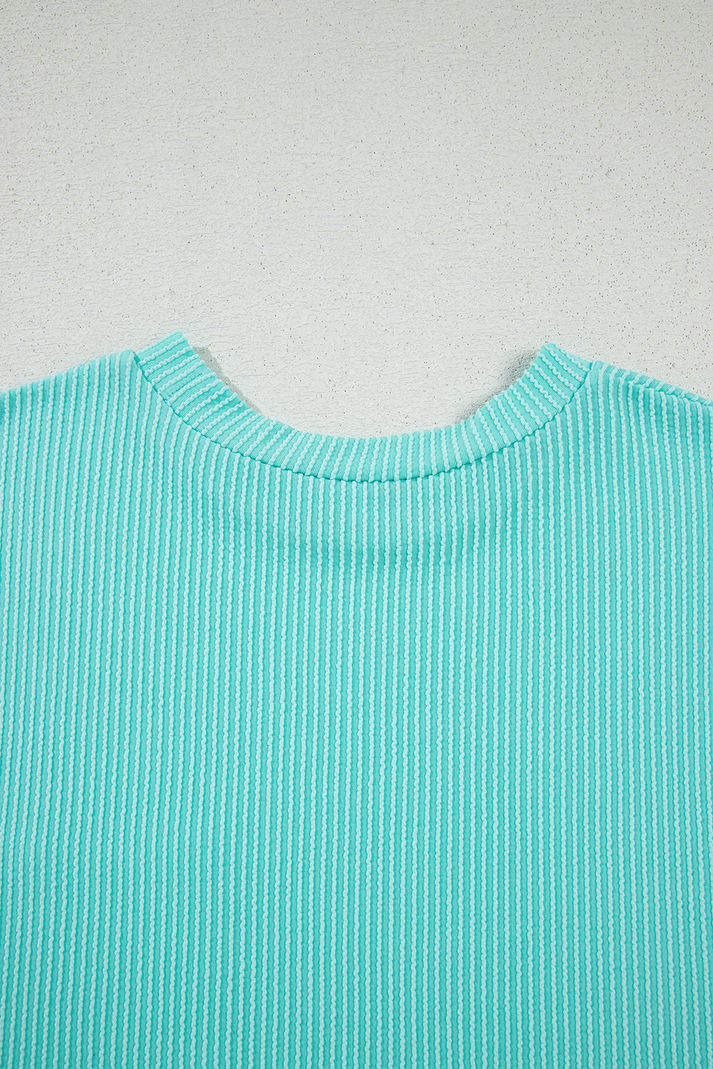 Corded Knit Color Block Pocketed Crew Neck T Shirt