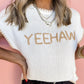 Knitted YEEHAW Stitch Edge Crew Neck Sweater T Shirt