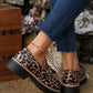 Retro Leopard PU Leather Loafer Shoes