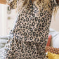 Leopard Short Sleeve Tee and Drawstring Shorts Set