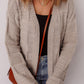 Textured Knit Open Front Chic Cardigan with Pockets