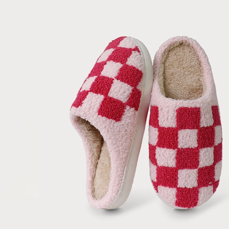 Checkered Cozy Slippers