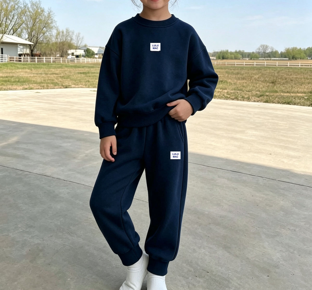 Kids Casual Tracksuit Set Long Sleeve Crewneck Sweatshirt and Jogger