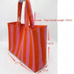 Vertical Striped Knit Tote Bag