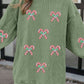 Andy Cane Shimmer Patched Corded Baggy Sweatshirt