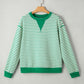 Striped Exposed Seam Patchwork Loose Pullover Top