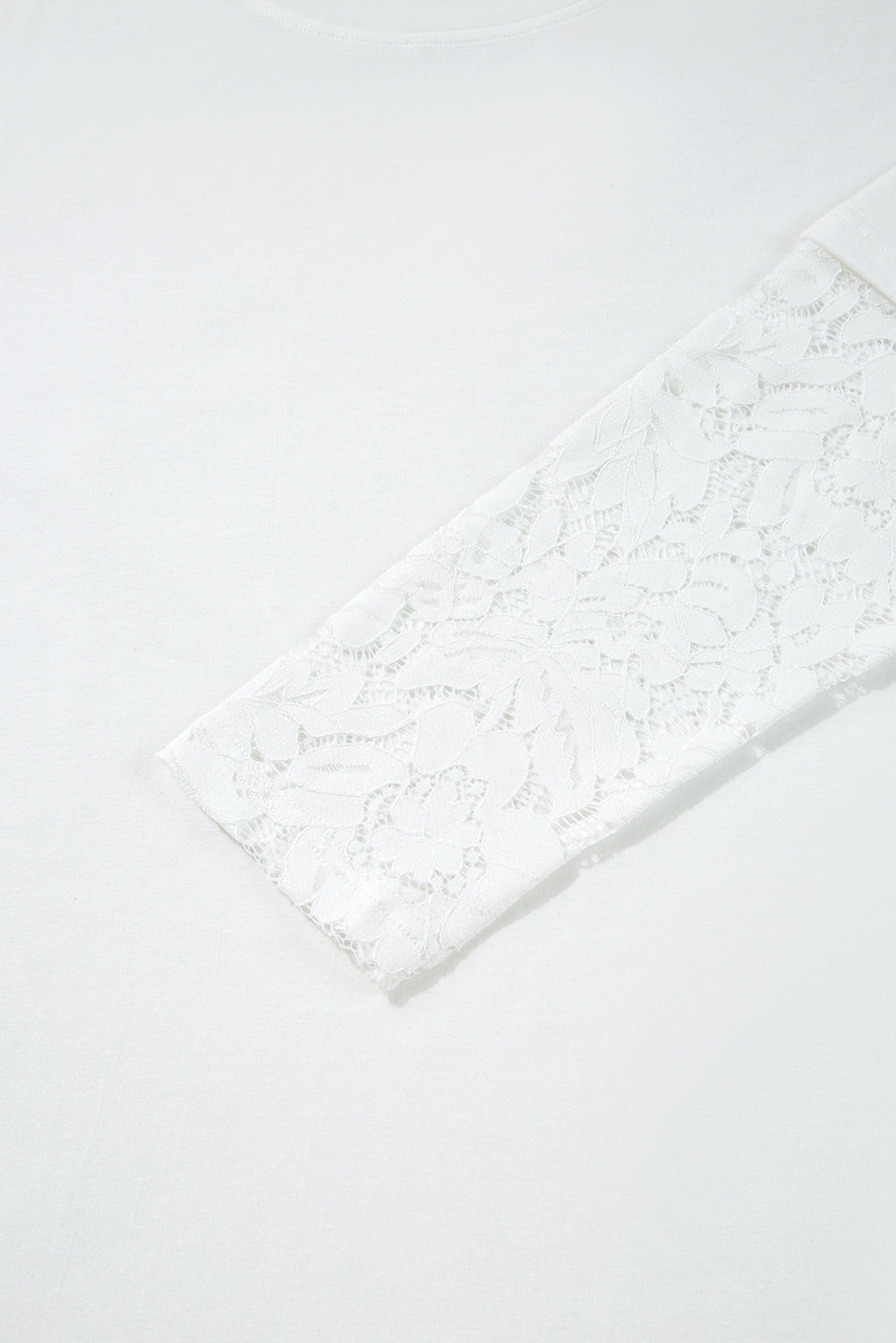 Lace Long Sleeve Insert Drop Shoulder Tee