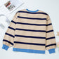 Colorblock Drop Shoulder Buttoned Loose Cardigan