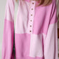 Henley High Low Oversize Sweatshirt