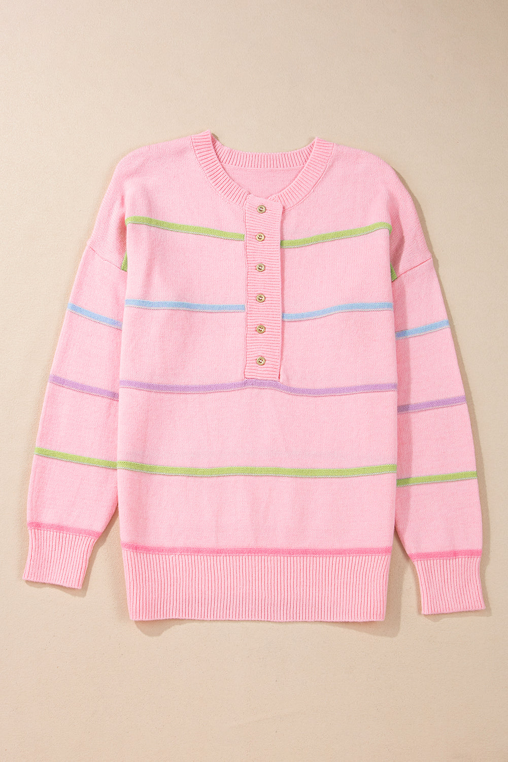 Rainbow Stripes Cozy Sweater