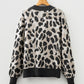 Leopard Drop Shoulder Baggy Sweater