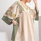 Boho Embroidered Linen Dress