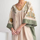 Boho Embroidered Linen Dress