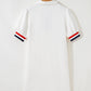 Textured Contrast Striped Detail Sequin Flag Patched Zip Collar T Shirt Dress
