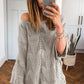 Hollow Out Knit 7/8 Sleeve Casual Sweater