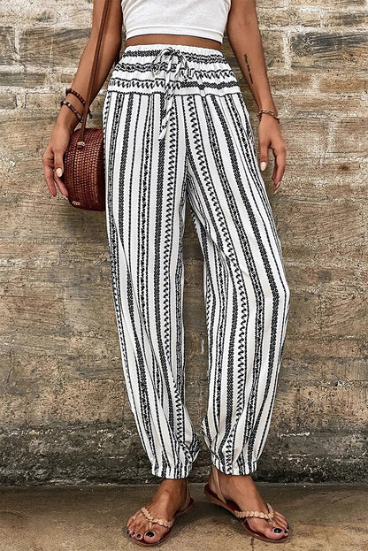 Boho Striped Print Casual Pant