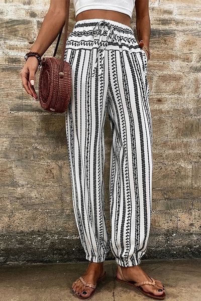 Boho Striped Print Casual Pant