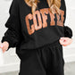 Sequined COFFEE Sweatshirt and Shorts Set