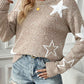 Star Pattern Drop Shoulder Sweater