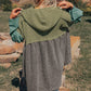 (Pre order/10.1)Textured Colorblock Patchwork Hoodie