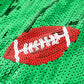 Sequin Football Round Neck Cropped Top