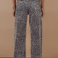 Print Wide Leg High Waist Jeans