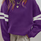 Varsity Striped Detail Drop Shoulder Oversized Sweatshirt