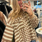 Checked Striped Patchwork Blouse