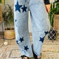 Print Washed Casual Jeans
