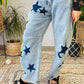 Print Washed Casual Jeans