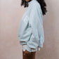 Oversized Varsity MockNeck Sweatshirt