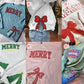 Christmas Bow Patch Sweatshirt