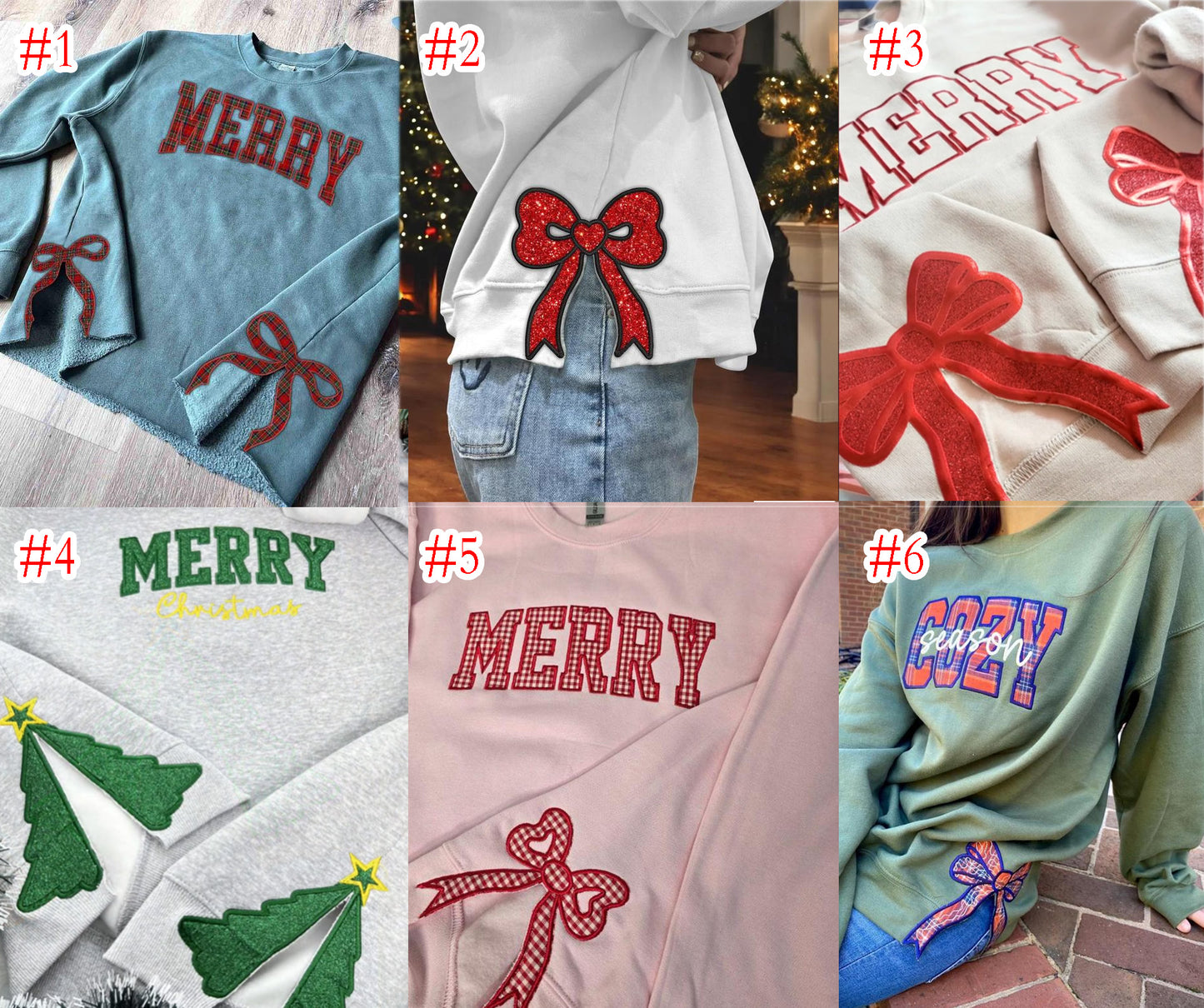 Christmas Bow Patch Sweatshirt