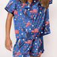 Flag Printed Parent-child Long Pajamas