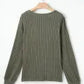 Leopard Print Crochet Patchwork Rib Textured Knit Top