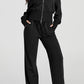 Double Zipper Hooded Jacket and Sweatpants Active Set