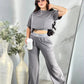 A-Three-piece set: cover-up+camisole+wide-leg trousers(Q6387)