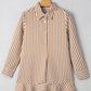 Ruffled Hem Collared Long Sleeve Shirt Mini Dress