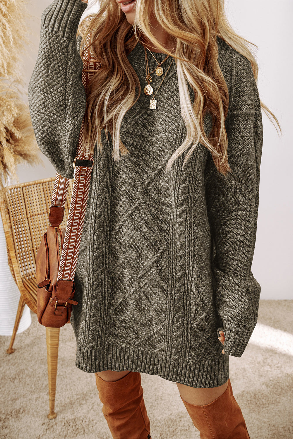 (Pre order 10.15)Casual Textured Sweater Dress!