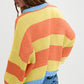 Contrasting Trim Round Neck Oversize Sweater