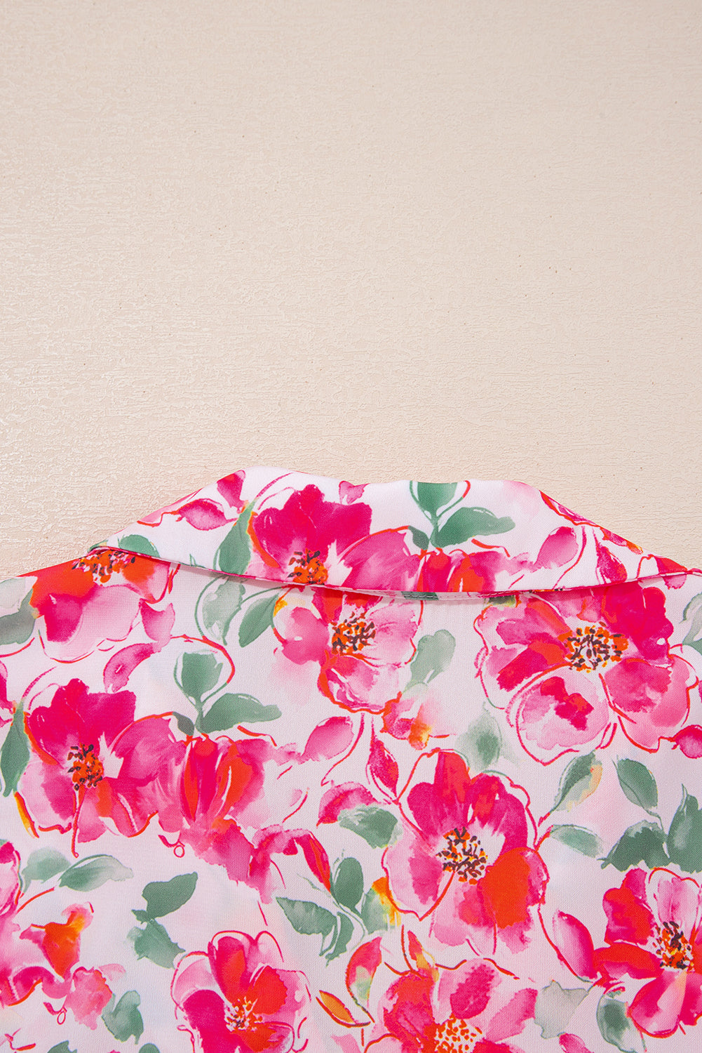 Floral Boxy Fit Ruffled Short Sleeve V Neck Blouse