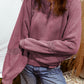 Notched Neck Mineral Wash Baggy Sweatshirt