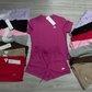 Alo-Short Pants and Short Sleeve Top Set(A2166)