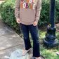 GOBBLE Letter Graphic Thanksgiving Shift Sweatshirt